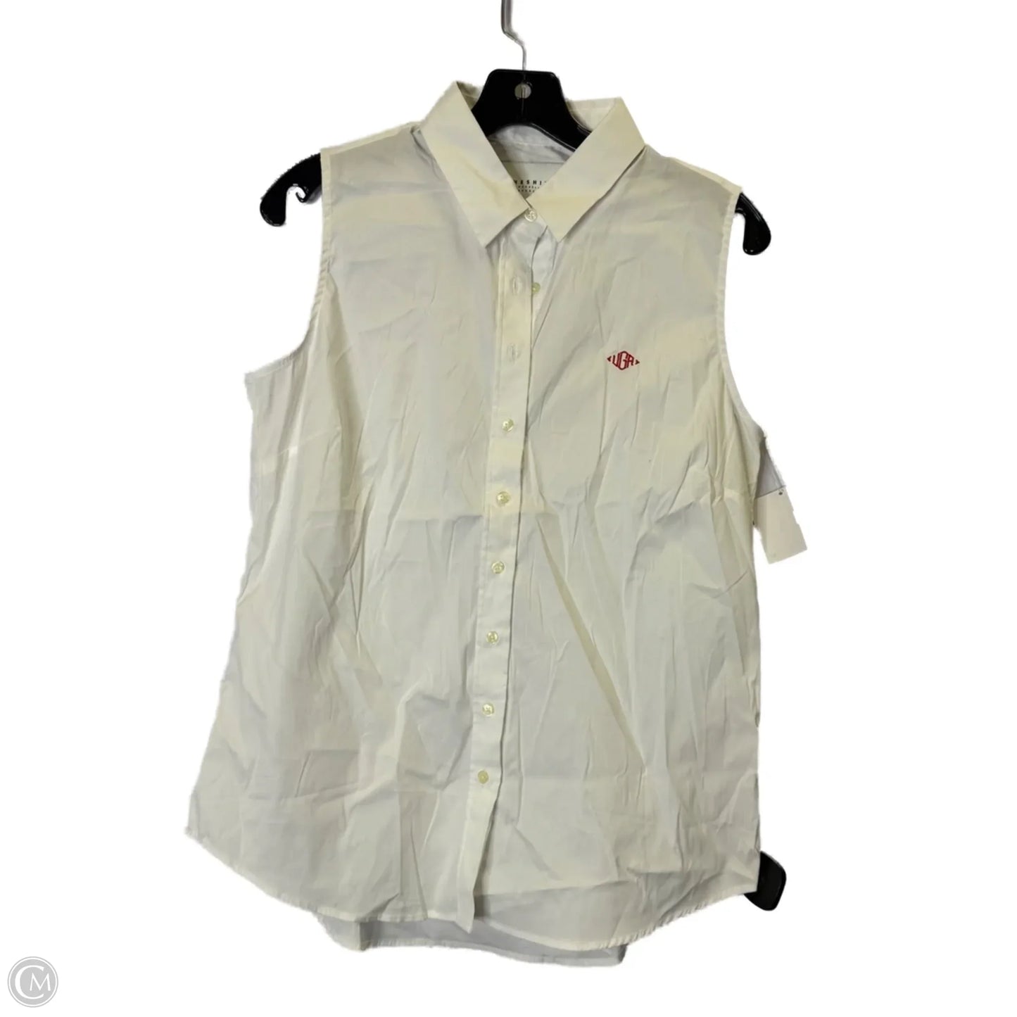 Top Sleeveless By Cmb In White, Size: L