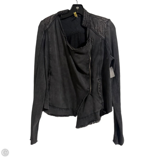 Jacket Moto By Free People In Grey, Size: S