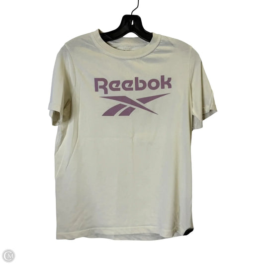 Athletic Top Short Sleeve By Reebok In Cream, Size: M