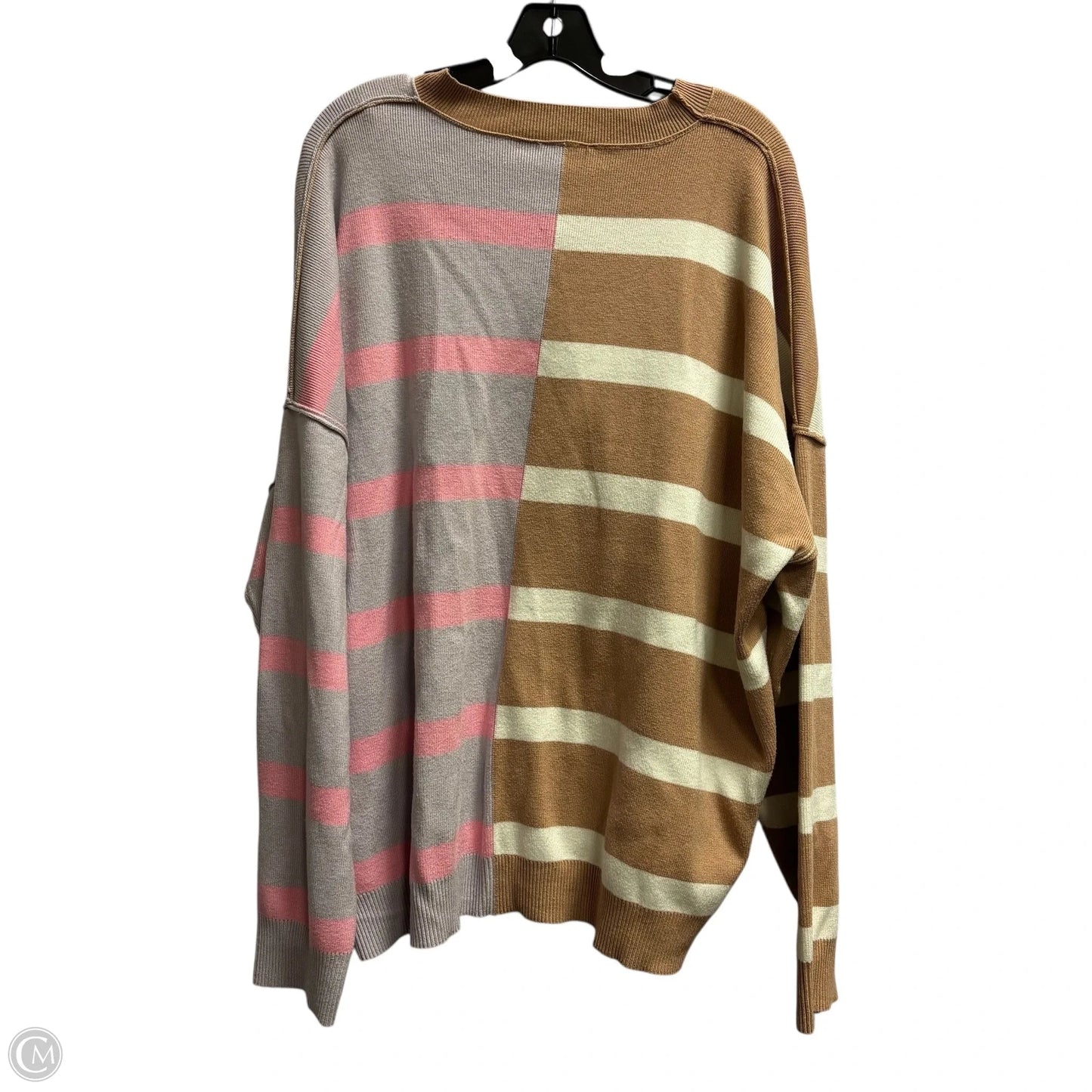 Sweatshirt Crewneck By Chicsoul In Brown & Purple, Size: 3x