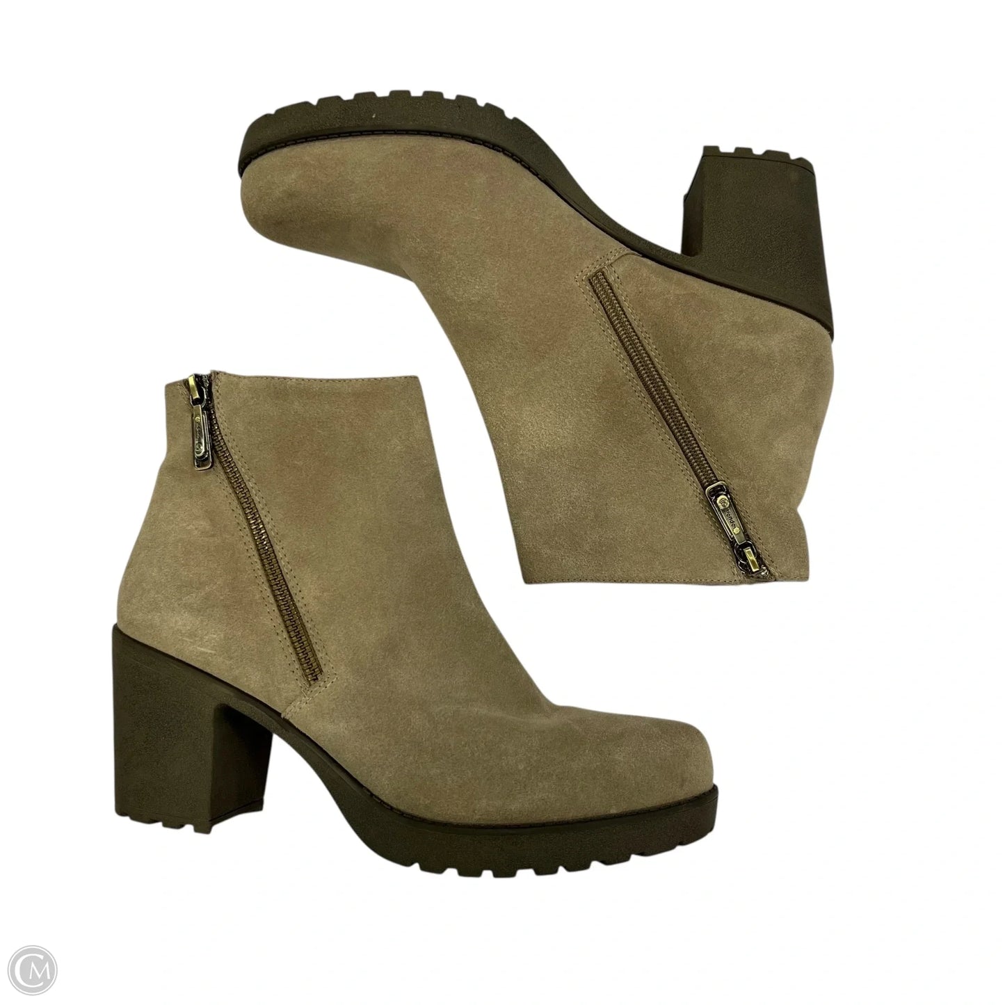 Boots Ankle Heels By Blondo In Taupe, Size: 10