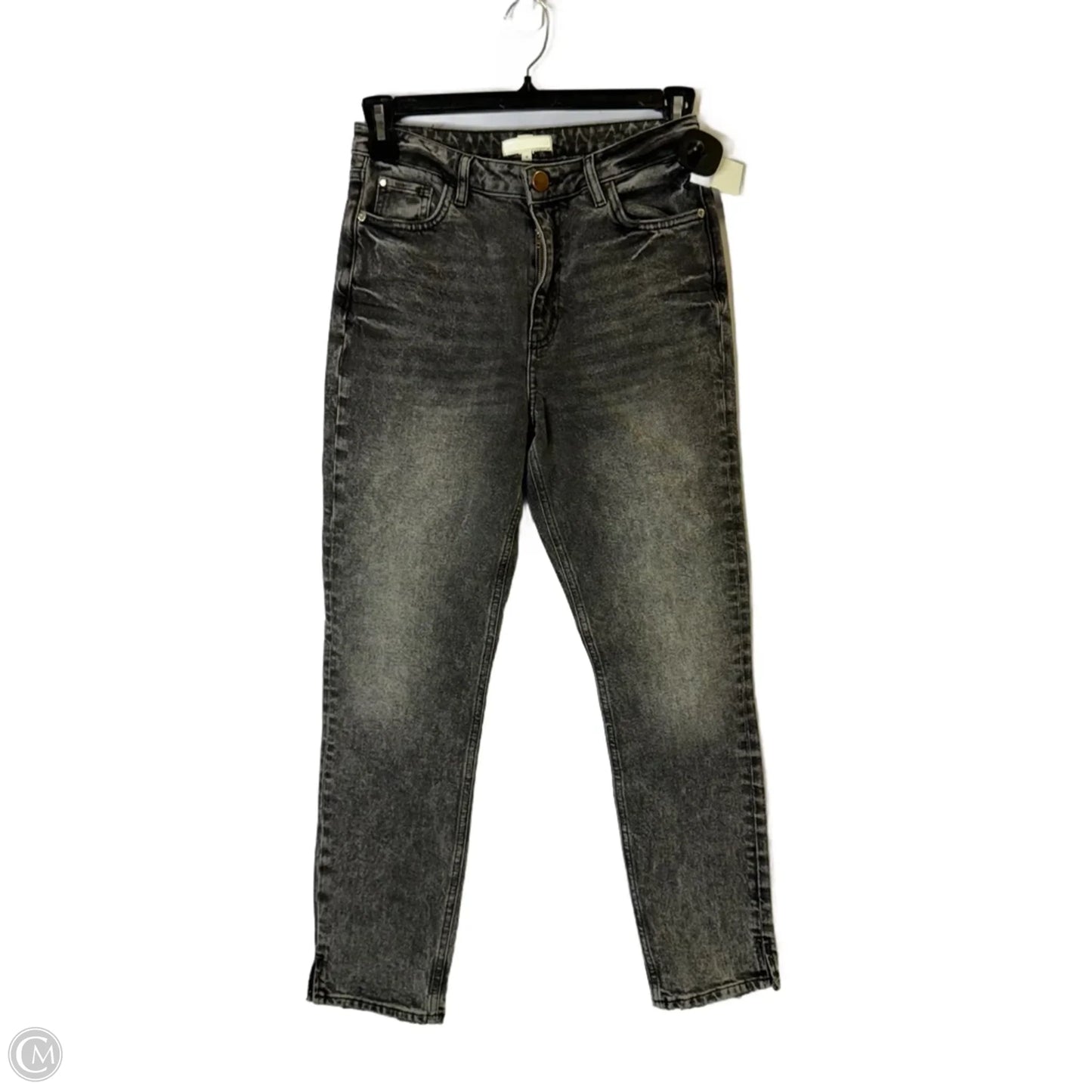 Jeans Straight By River Island In Grey Denim, Size: 8