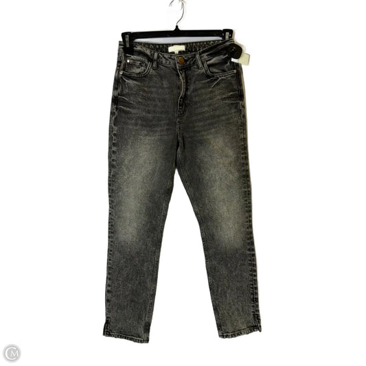 Jeans Straight By River Island In Grey Denim, Size: 8