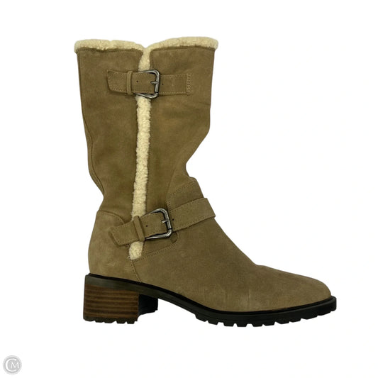 Boots Mid-calf Flats By Lucky Brand In Taupe, Size: 6.5