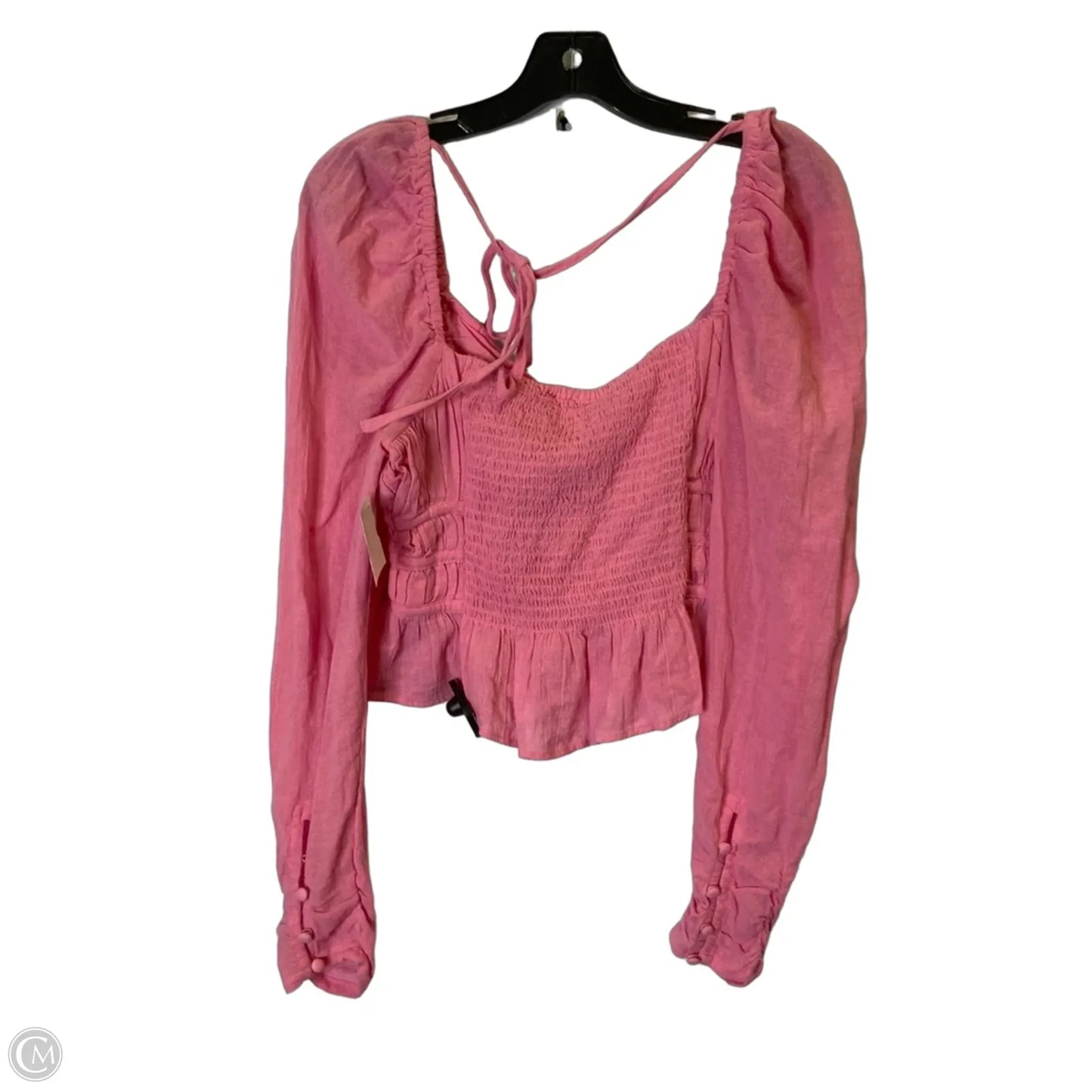 Top Long Sleeve By Free People In Pink, Size: M