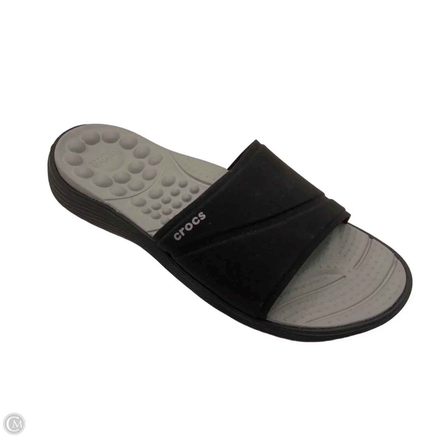 Sandals Flip Flops By Crocs In Black, Size: 11