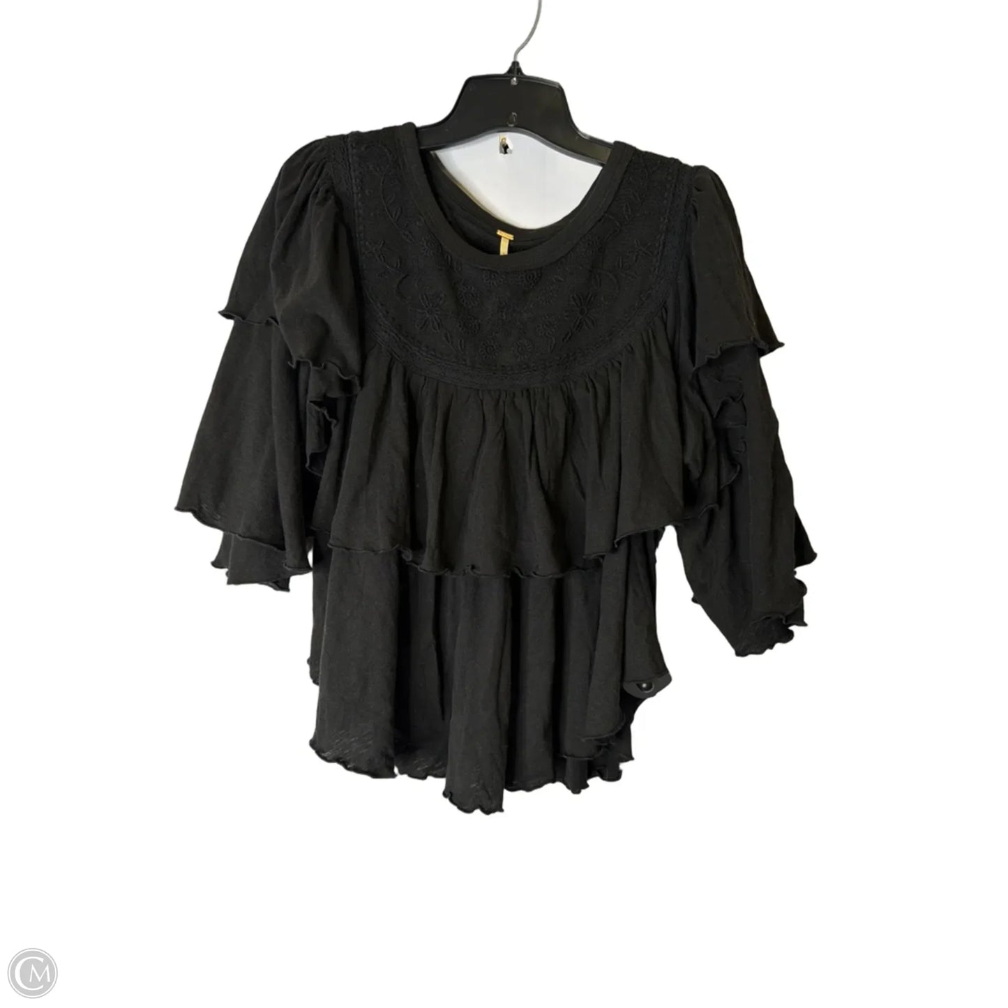 Top Short Sleeve By Free People In Black, Size: L