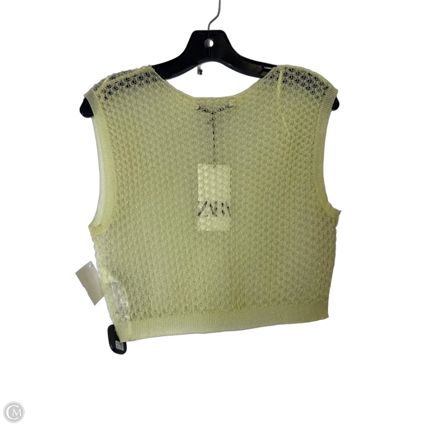 Top Sleeveless By Zara In Green, Size: M