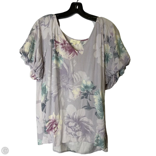 Top Short Sleeve By Oddi In Purple, Size: L