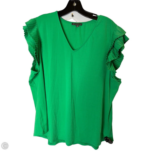 Top Short Sleeve By Adrianna Papell In Green, Size: Xxl