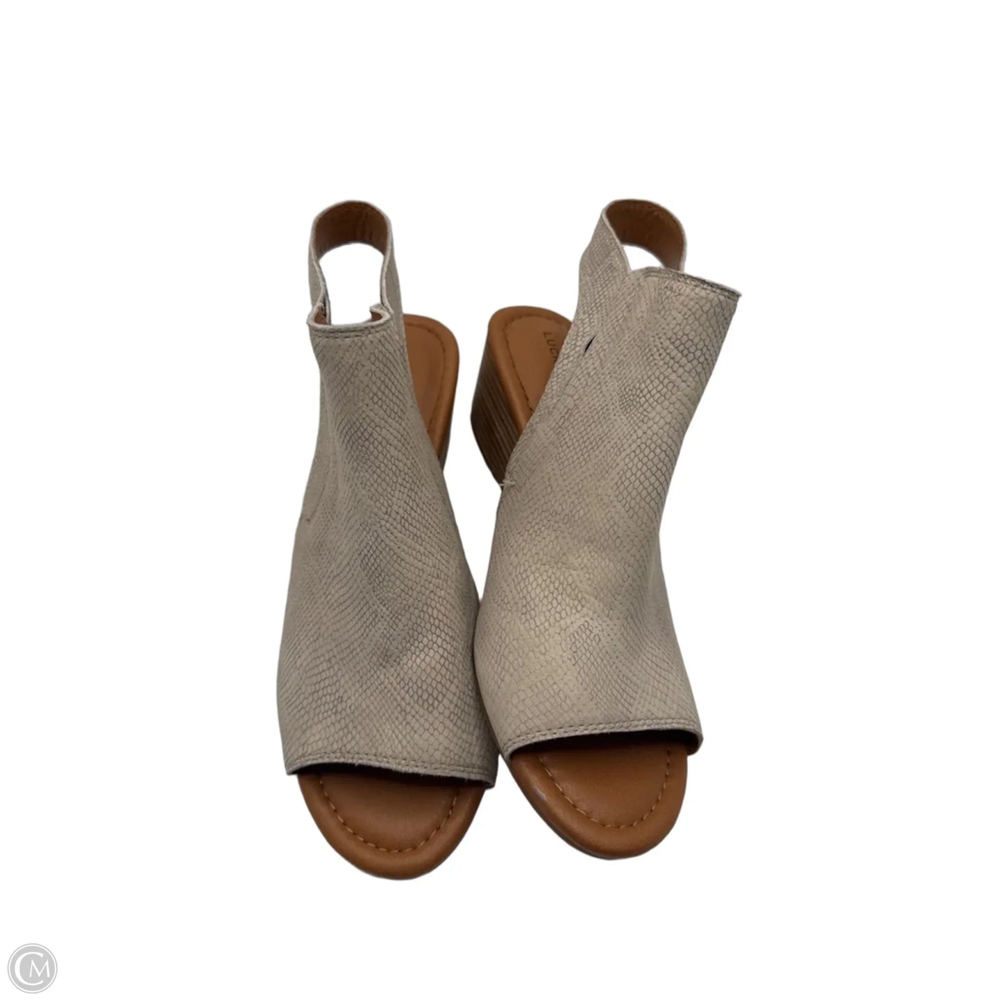 Shoes Heels Wedge By Lucky Brand In Tan, Size: 8.5