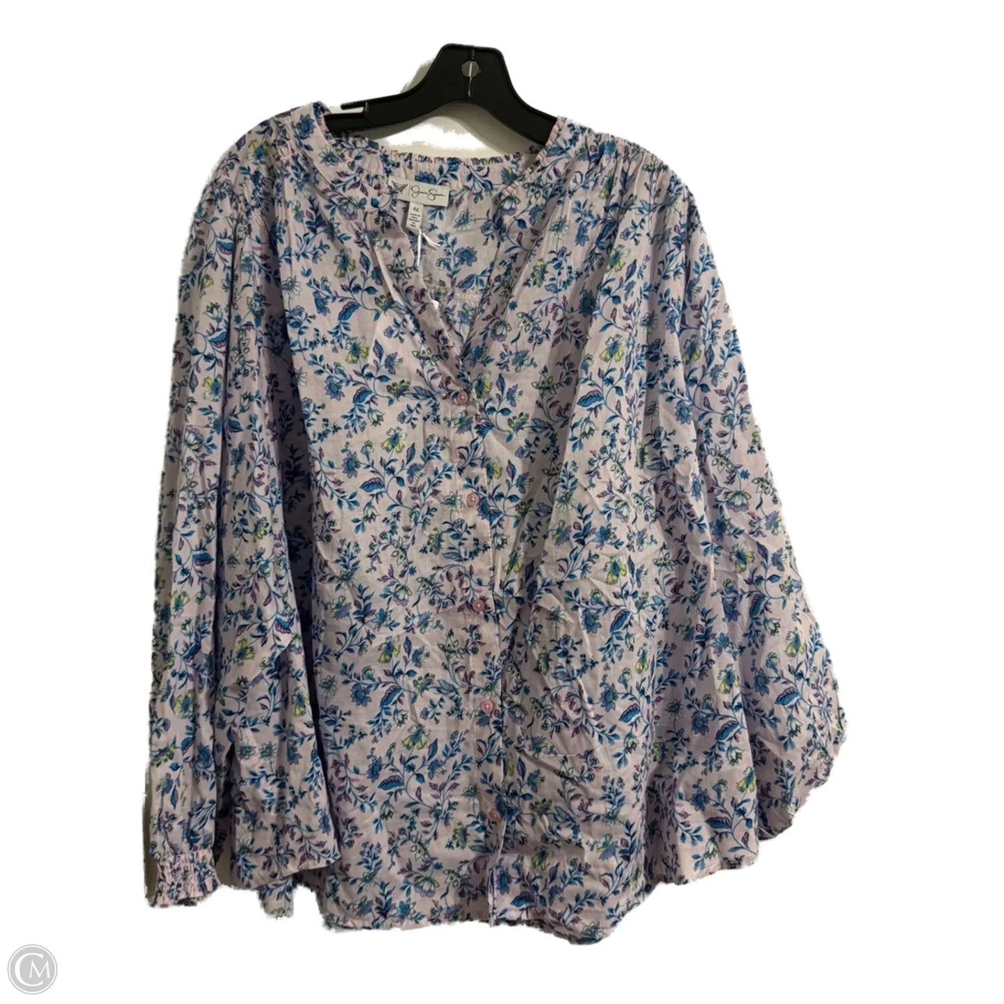 Top Short Sleeve By Jessica Simpson In Purple, Size: 4x
