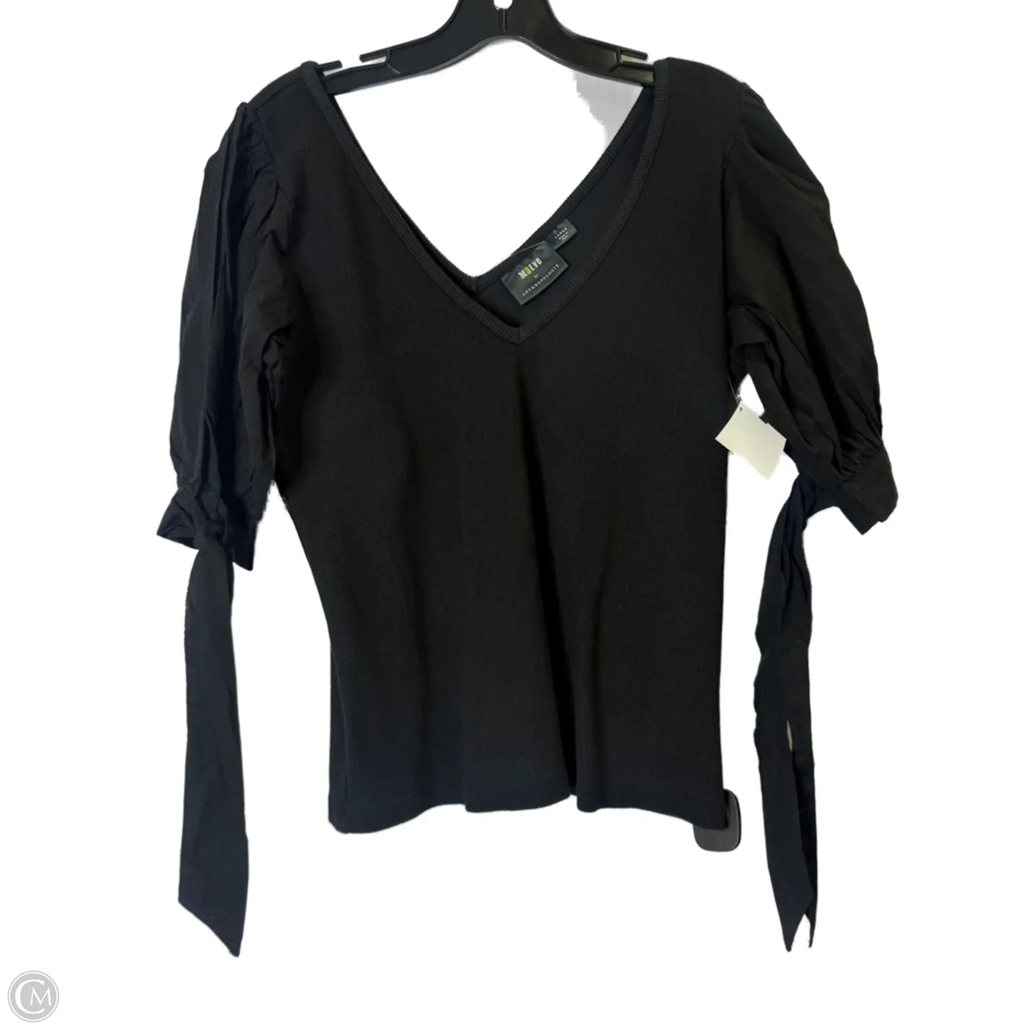 Top Short Sleeve By Anthropologie In Black, Size: L