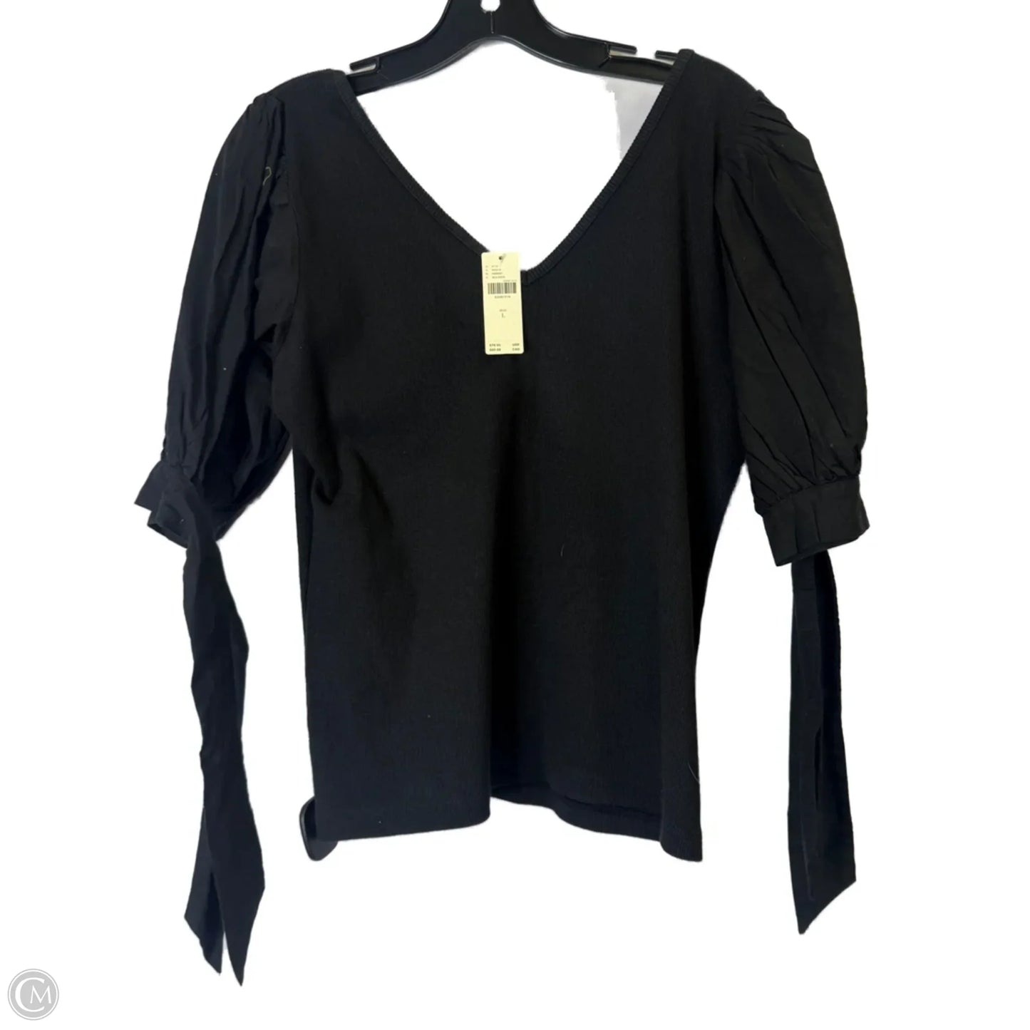 Top Short Sleeve By Anthropologie In Black, Size: L