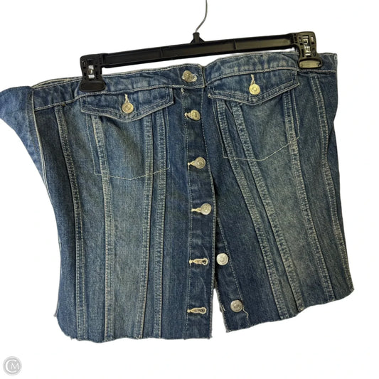 Top Sleeveless By Zara In Blue Denim, Size: Xxl