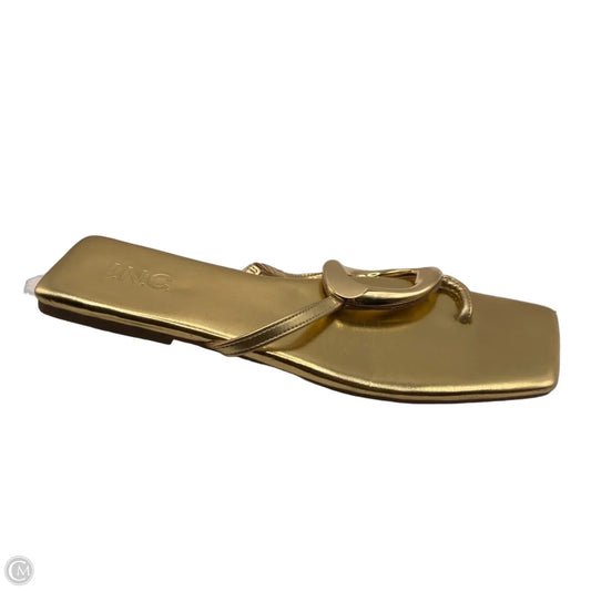 Sandals Flip Flops By Inc In Gold, Size: 10.5