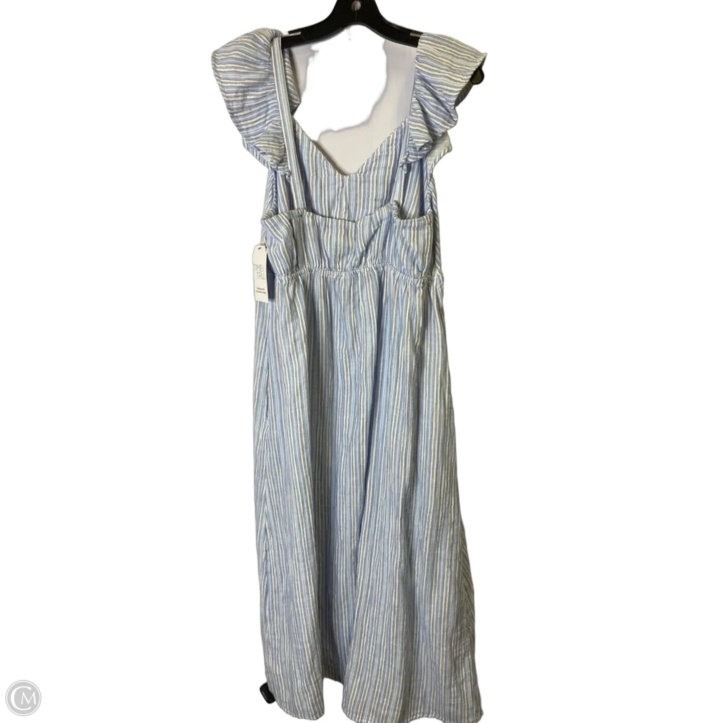 Dress Casual Midi By Time And Tru In Blue, Size: L