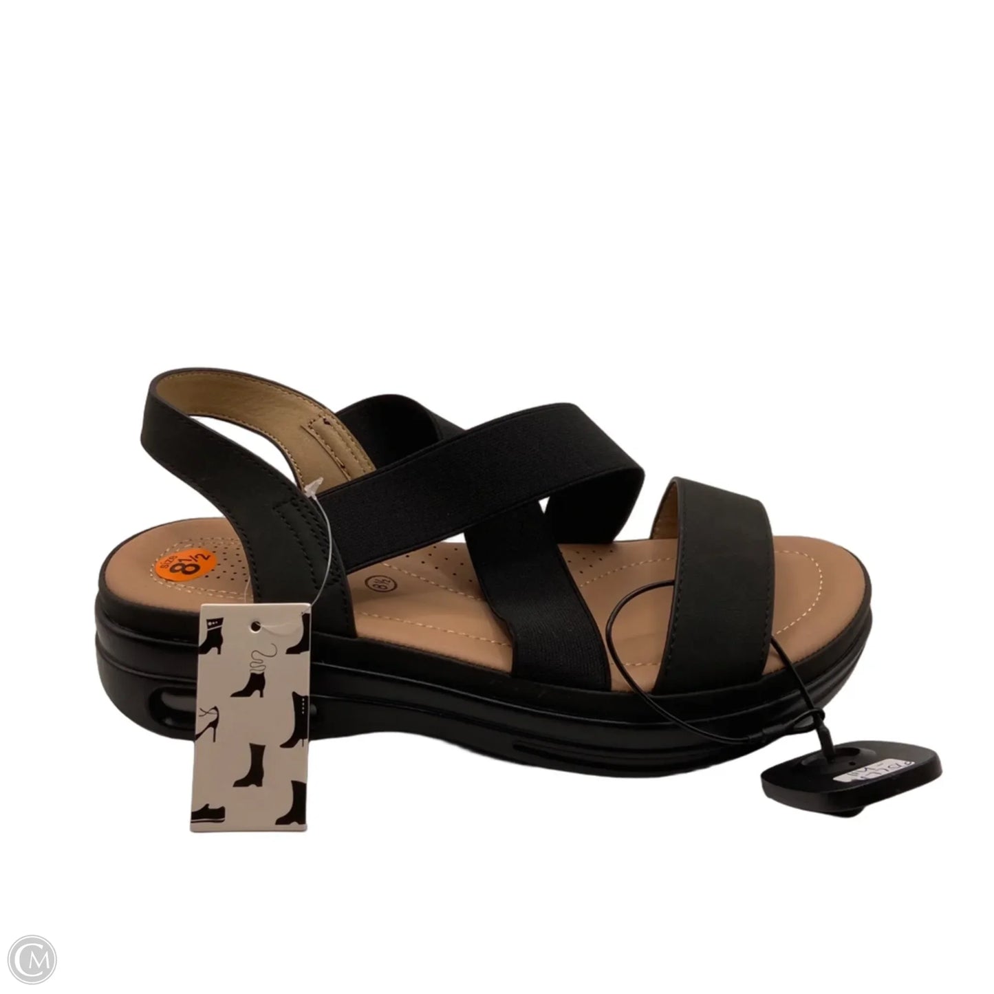 Sandals Flats By Clothes Mentor In Black, Size: 8.5