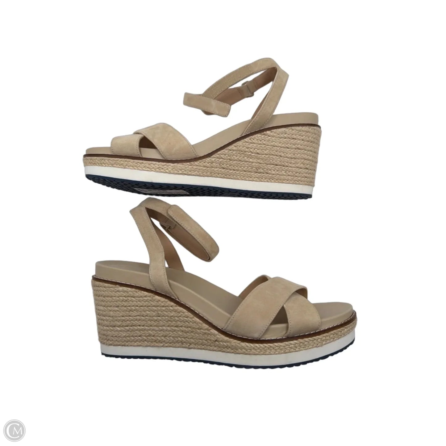 Sandals Heels Wedge By Cole-haan In Beige, Size: 10