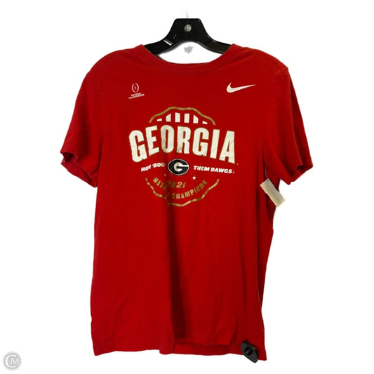 Athletic Top Short Sleeve By Nike Apparel In Red, Size: S
