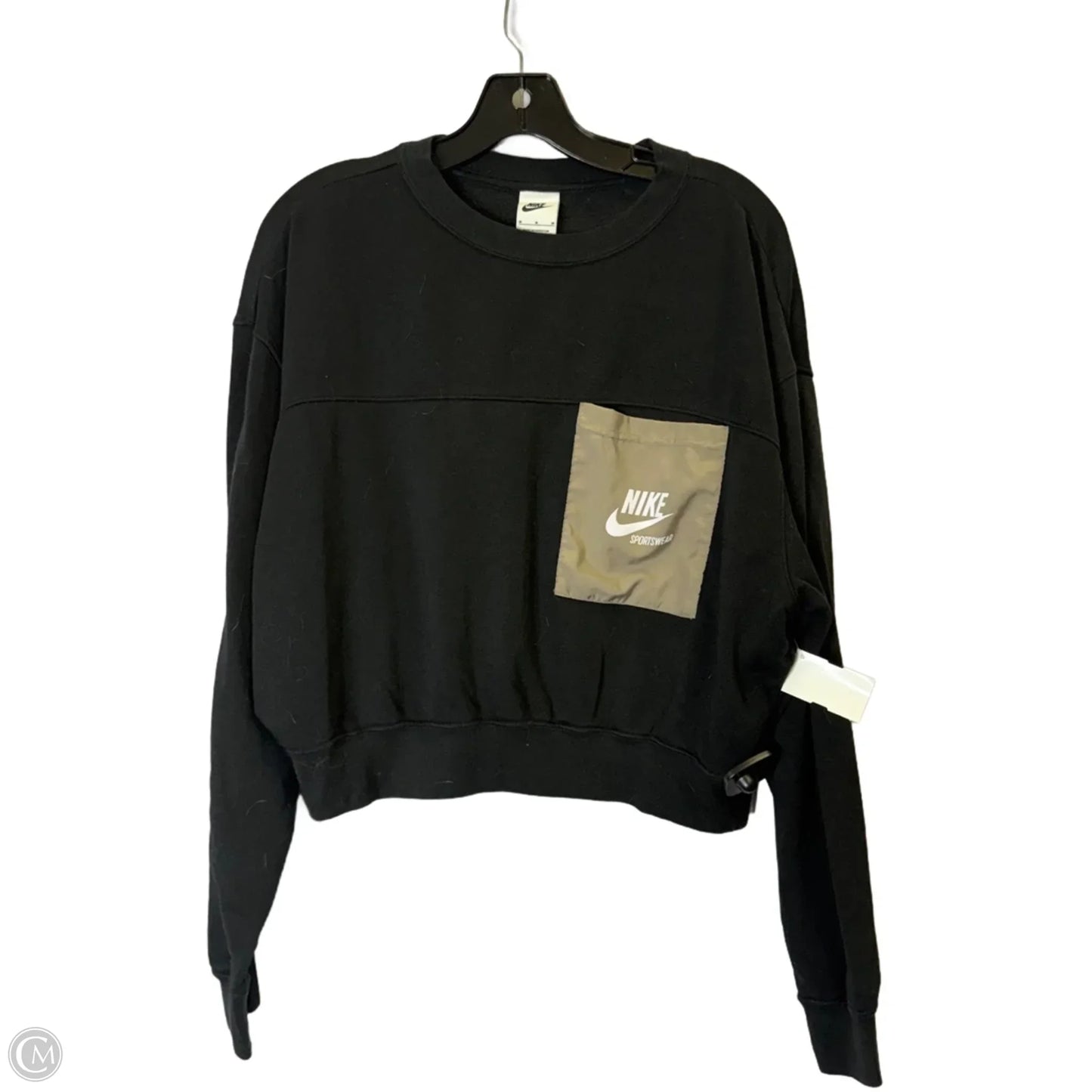 Athletic Sweatshirt Crewneck By Nike Apparel In Black, Size: M