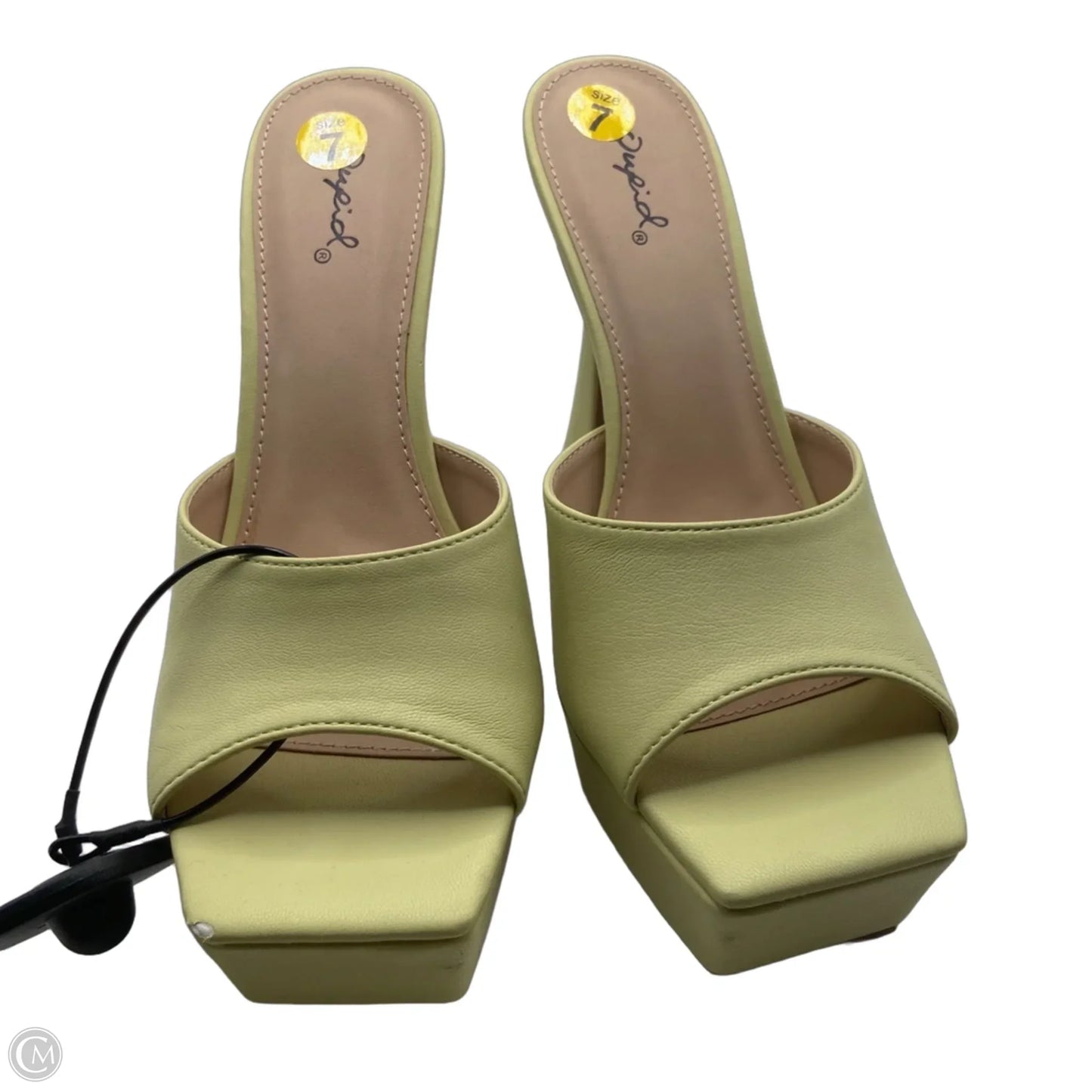 Shoes Heels Block By Qupid In Yellow, Size: 7