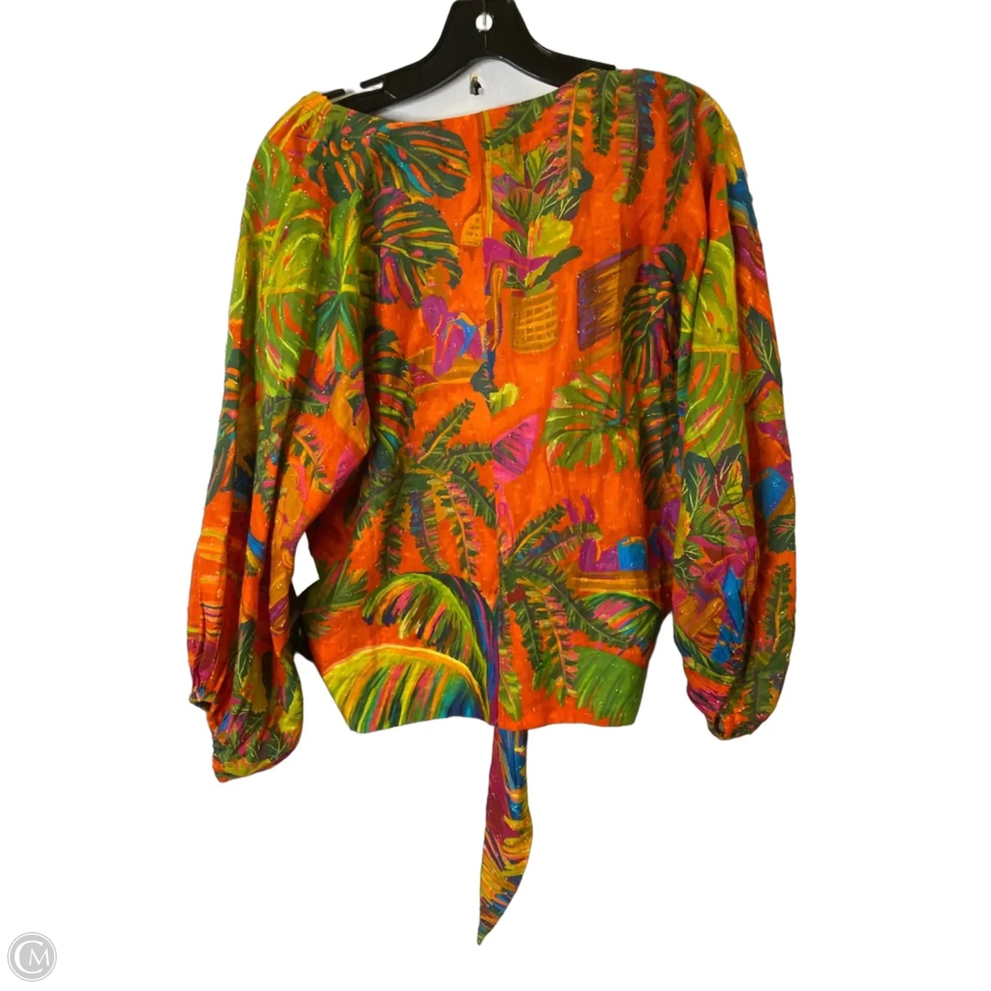 Top Long Sleeve By Farm Rio In Tropical Print, Size: S