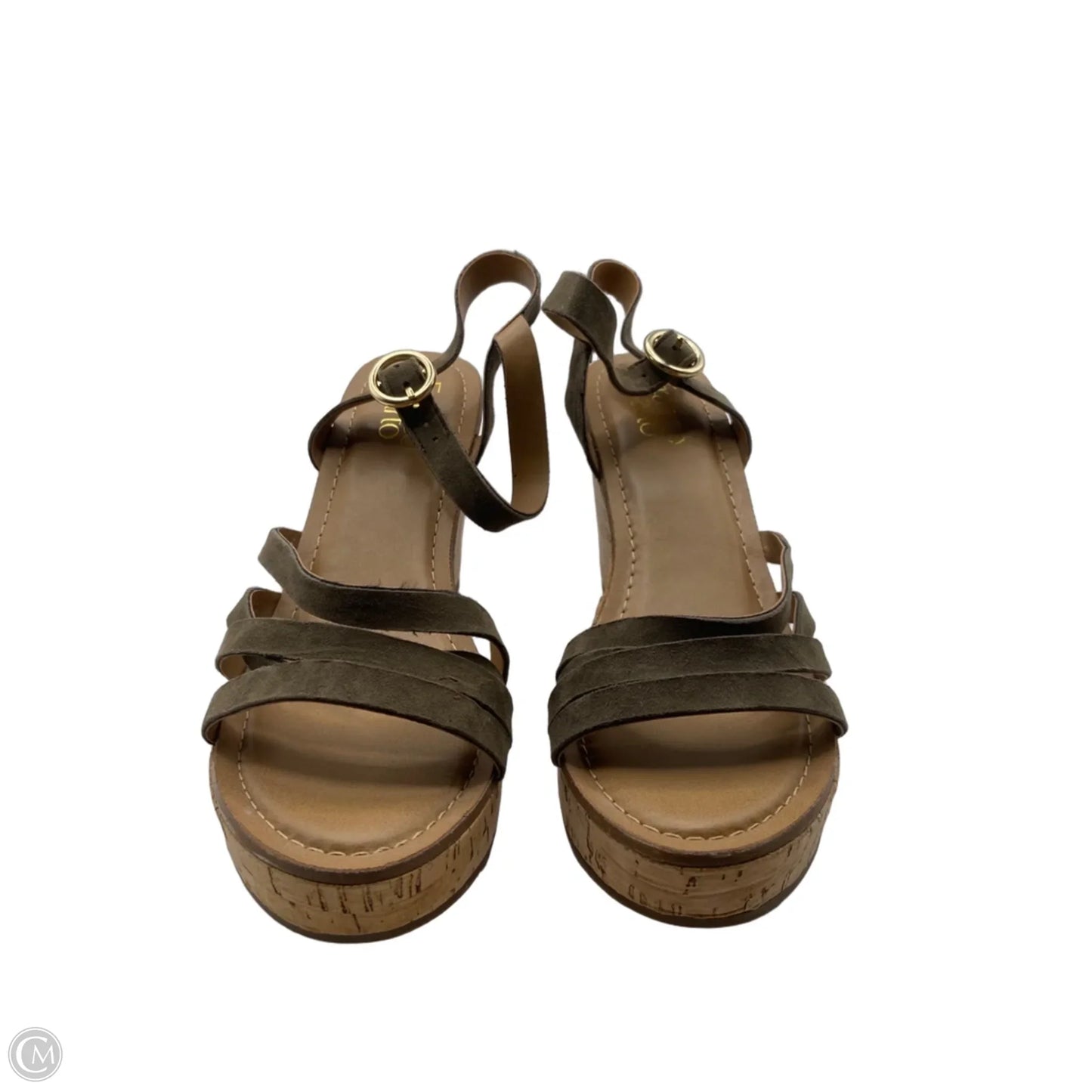 Sandals Heels Wedge By Franco Sarto In Green, Size: 7