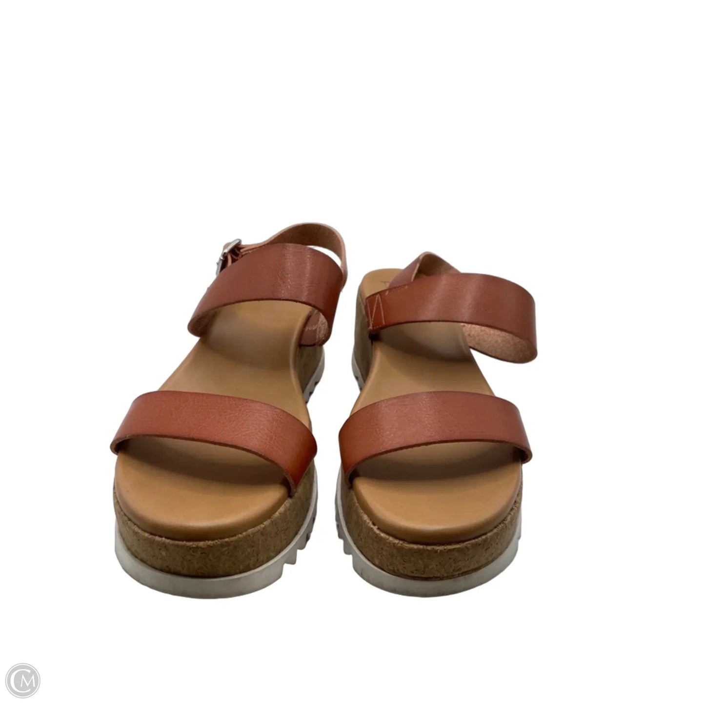 Sandals Heels Wedge By Time And Tru In Brown, Size: 7