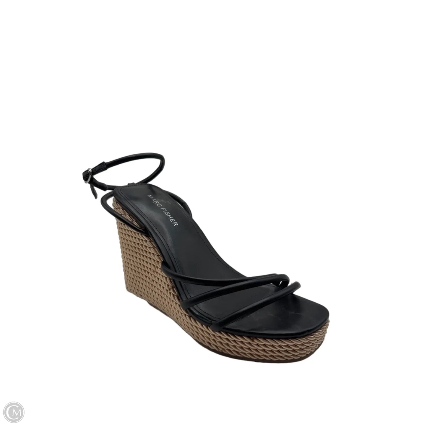 Sandals Heels Wedge By Marc Fisher In Black, Size: 8