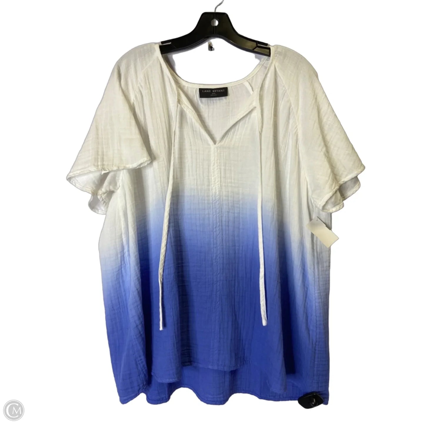 Top Short Sleeve By Lane Bryant In White, Size: 18