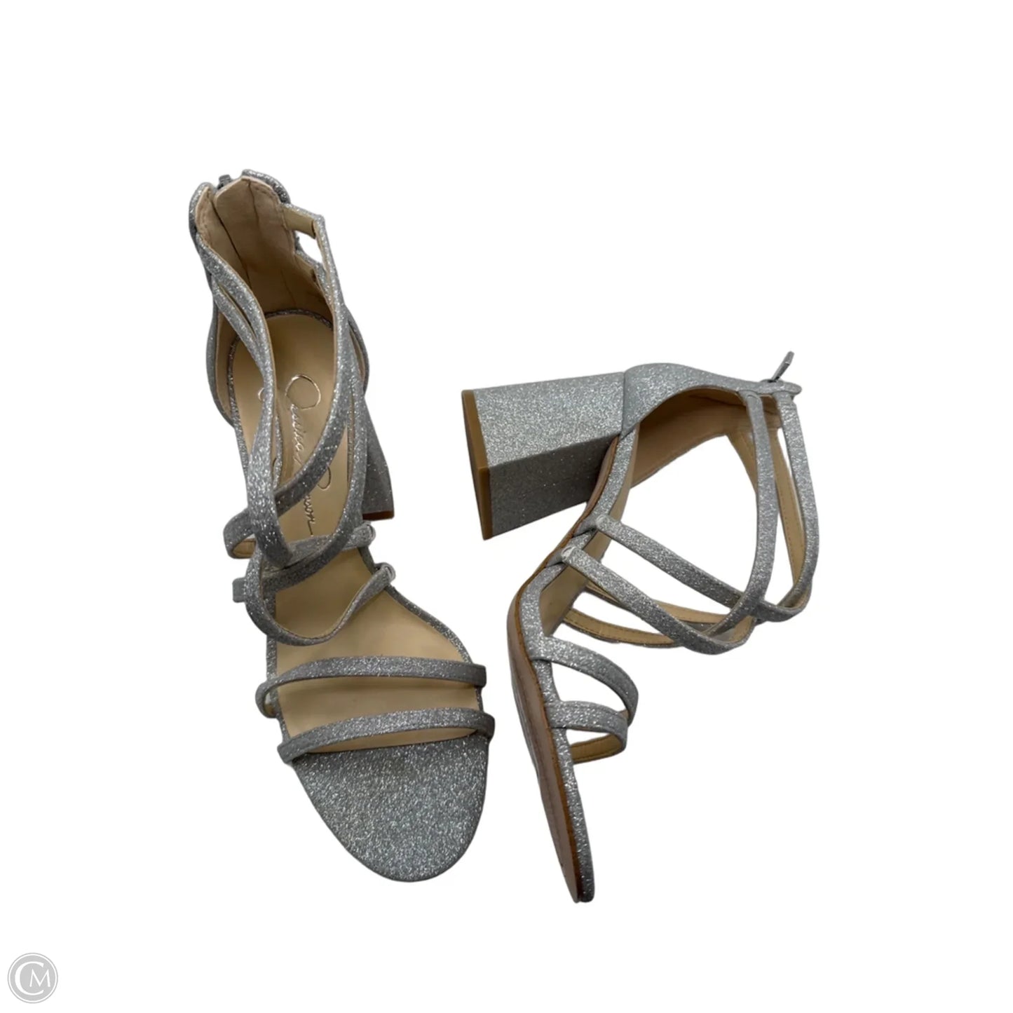 Shoes Heels Block By Jessica Simpson In Silver, Size: 8