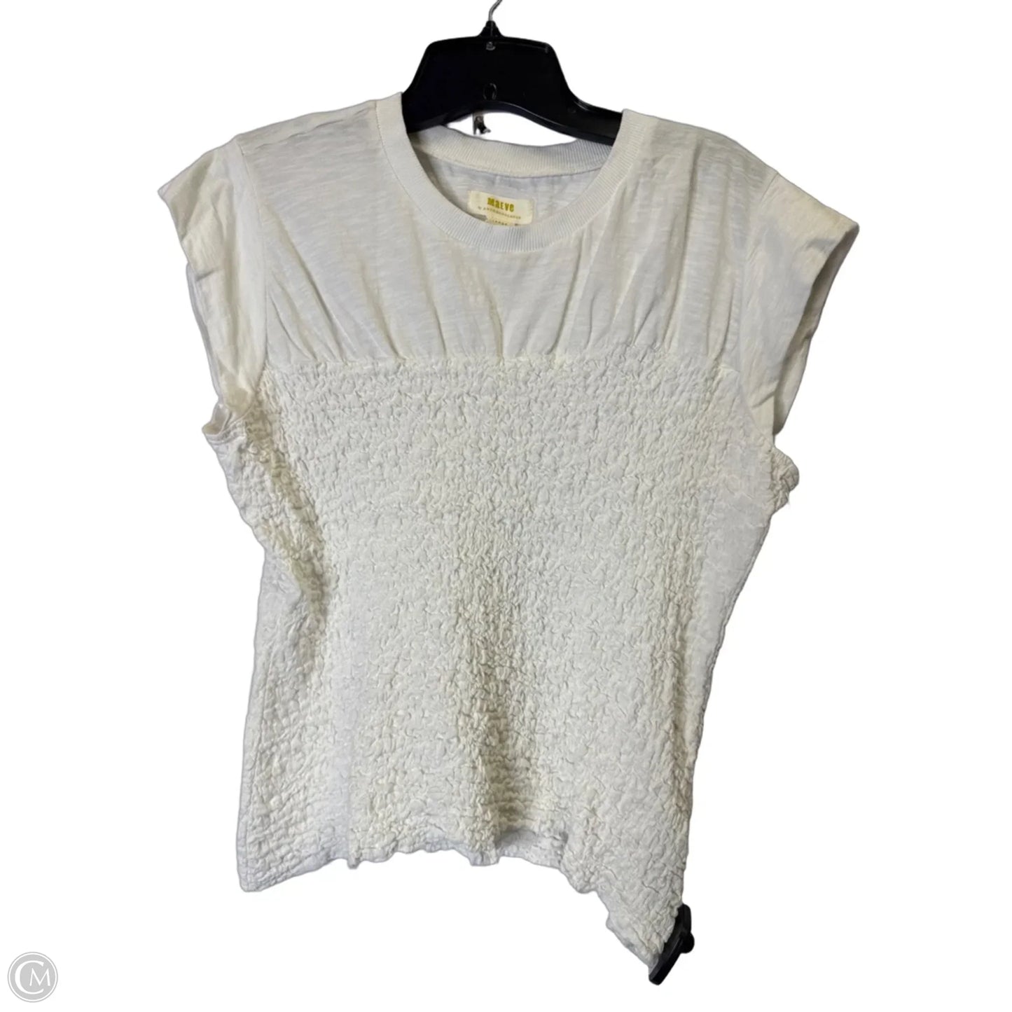 Top Short Sleeve By Maeve In White, Size: L