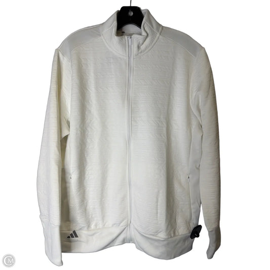 Athletic Jacket By Adidas In White, Size: Xl