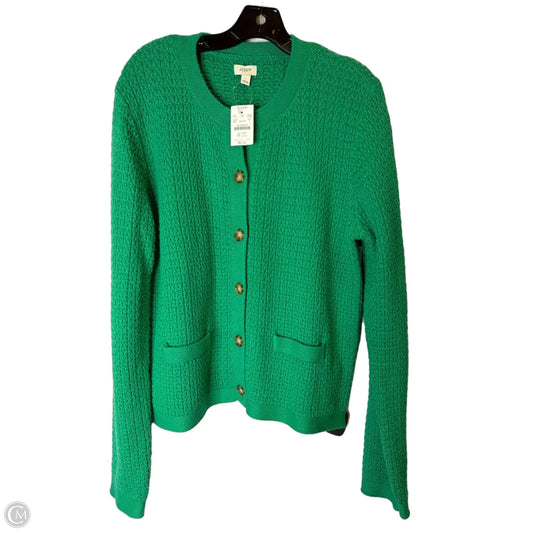 Sweater Cardigan By J. Crew In Green, Size: L