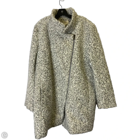 Coat Faux Fur & Sherpa By Loft In Grey, Size: Xxl