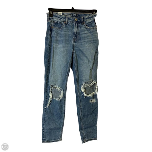 Jeans Straight By American Eagle In Blue Denim, Size: 0