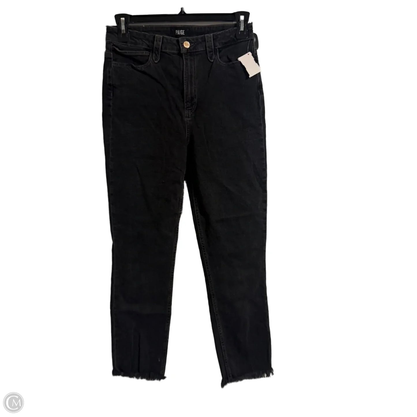 Jeans Skinny By Paige In Black Denim, Size: 8