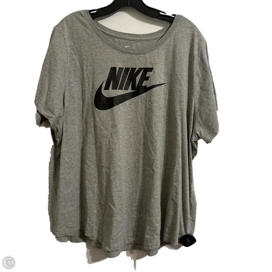 Athletic Top Short Sleeve By Nike Apparel In Grey, Size: 2x