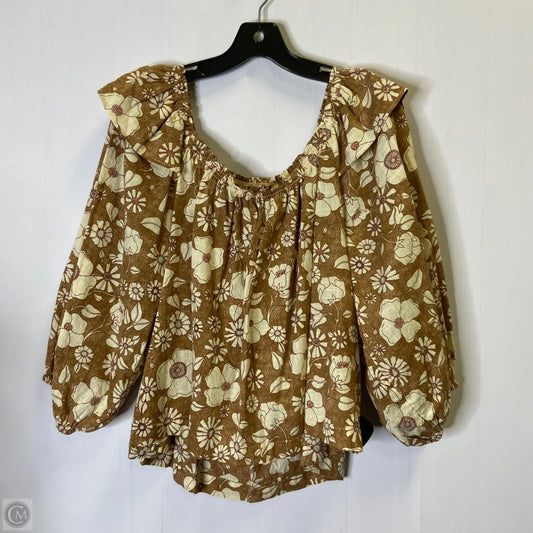 Top Short Sleeve By Free People In Brown, Size: M