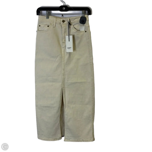 Skirt Midi By Oat In Cream Denim, Size: 0