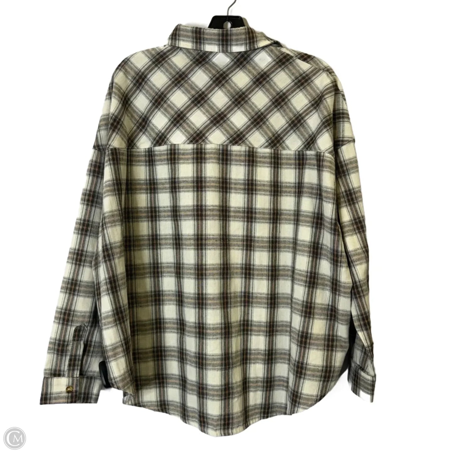 Top Long Sleeve Basic By Clothes Mentor In Plaid Pattern, Size: M