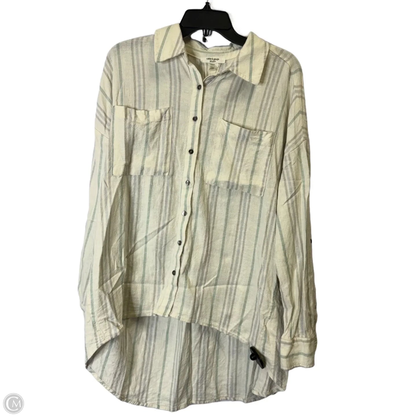 Top Long Sleeve Basic By Cable And Gauge In White, Size: L