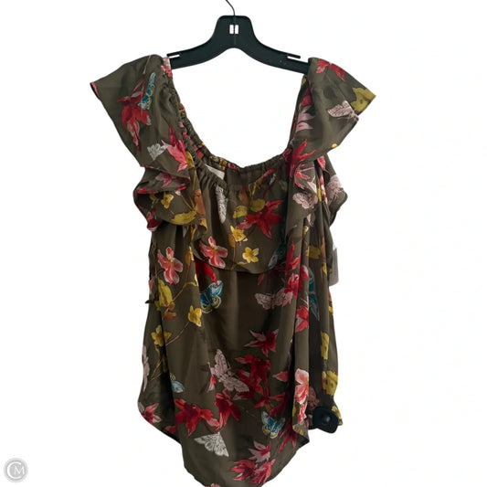 Top Sleeveless By Maeve In Green, Size: L