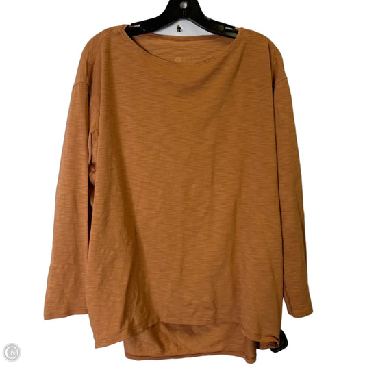 Athletic Top Long Sleeve Crewneck By Lululemon In Orange, Size: M