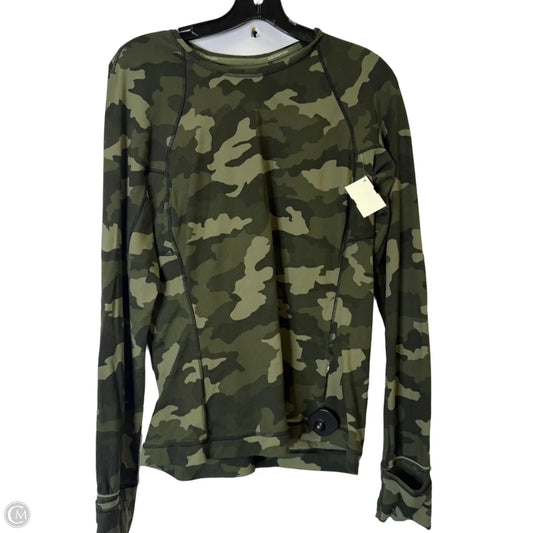 Athletic Top Long Sleeve Crewneck By Lululemon In Camouflage Print, Size: M