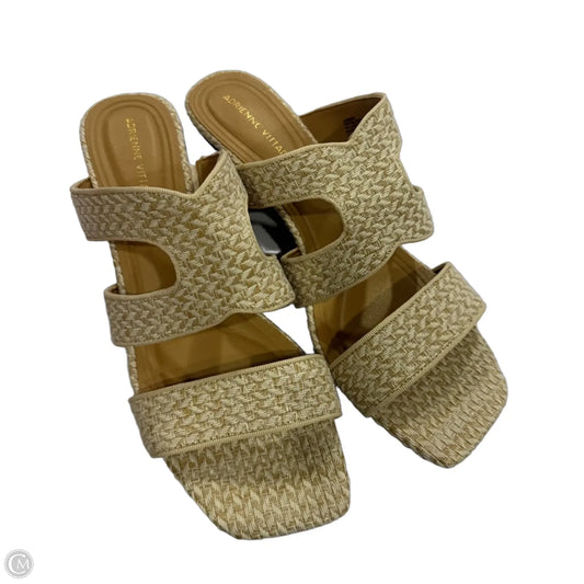 Sandals Heels Wedge By Adrienne Vittadini In Cream, Size: 10