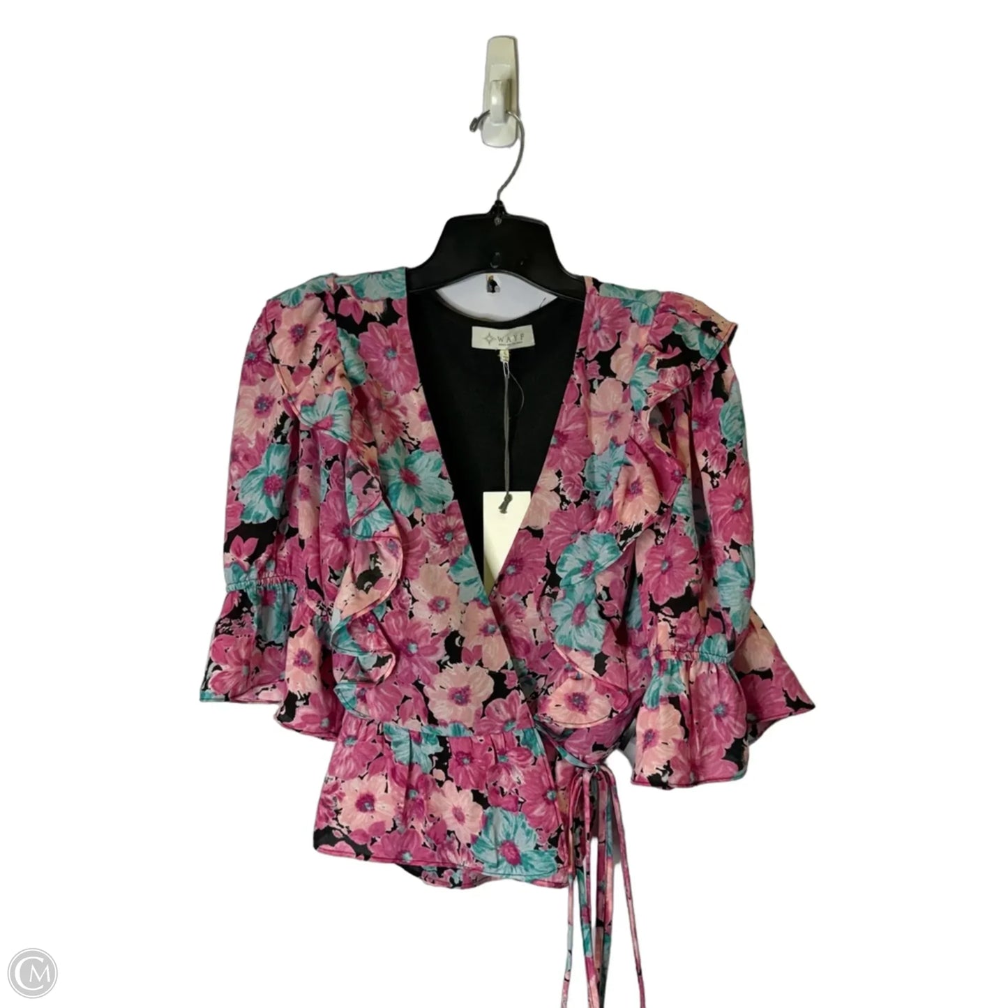 Blouse Short Sleeve By Wayf In Floral Print, Size: L
