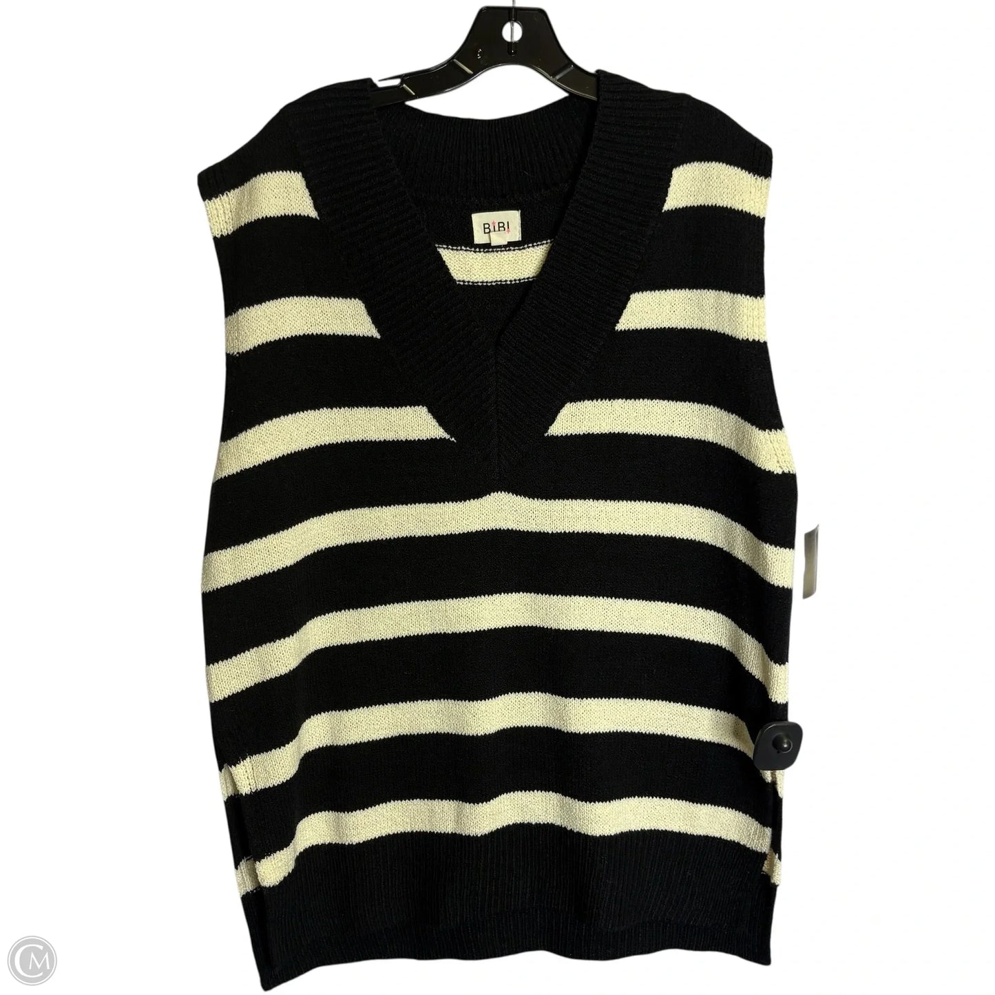 Vest Sweater By Bibi In Striped Pattern, Size: M