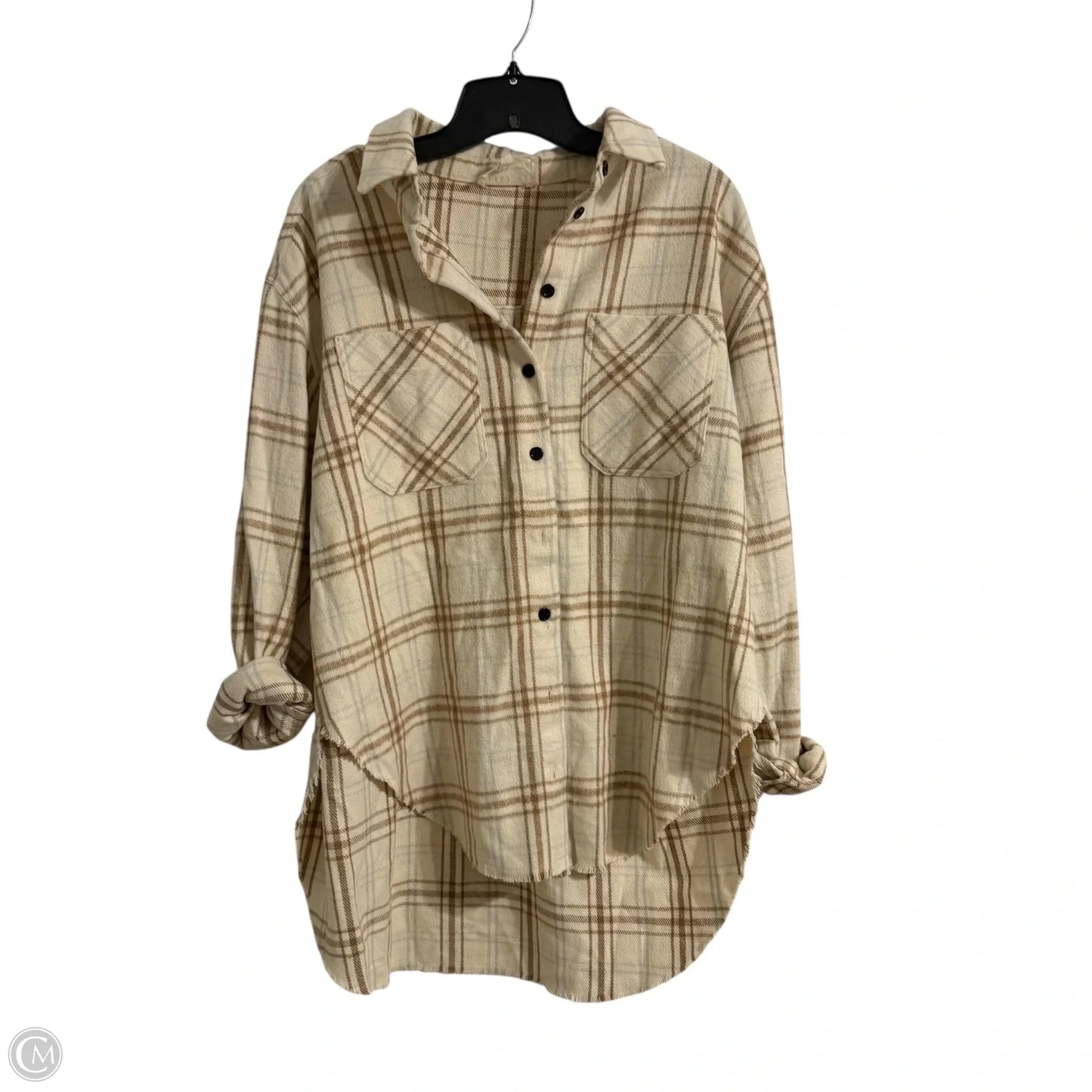 Jacket Shirt By Dress Up In Cream, Size: S